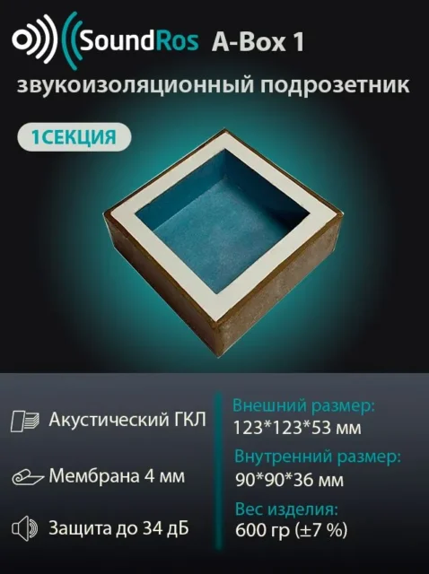 звукоизоляционный подрозетник 1 пост