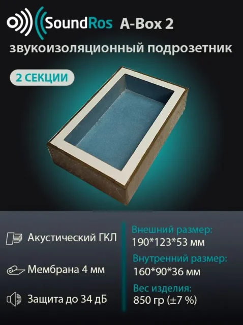 звукоизоляционный подрозетник 2 поста